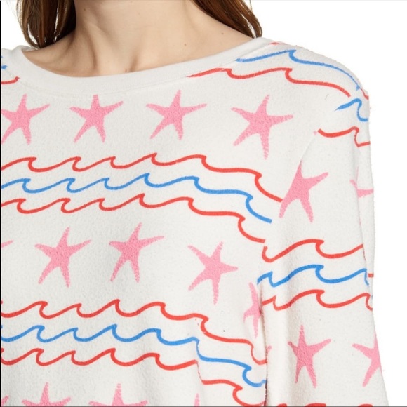 🔥WILDFOX🔥Sea Stars & Stripes Baggy Beach Jumper Patriotic Top Rare Small NWT - Picture 5 of 6